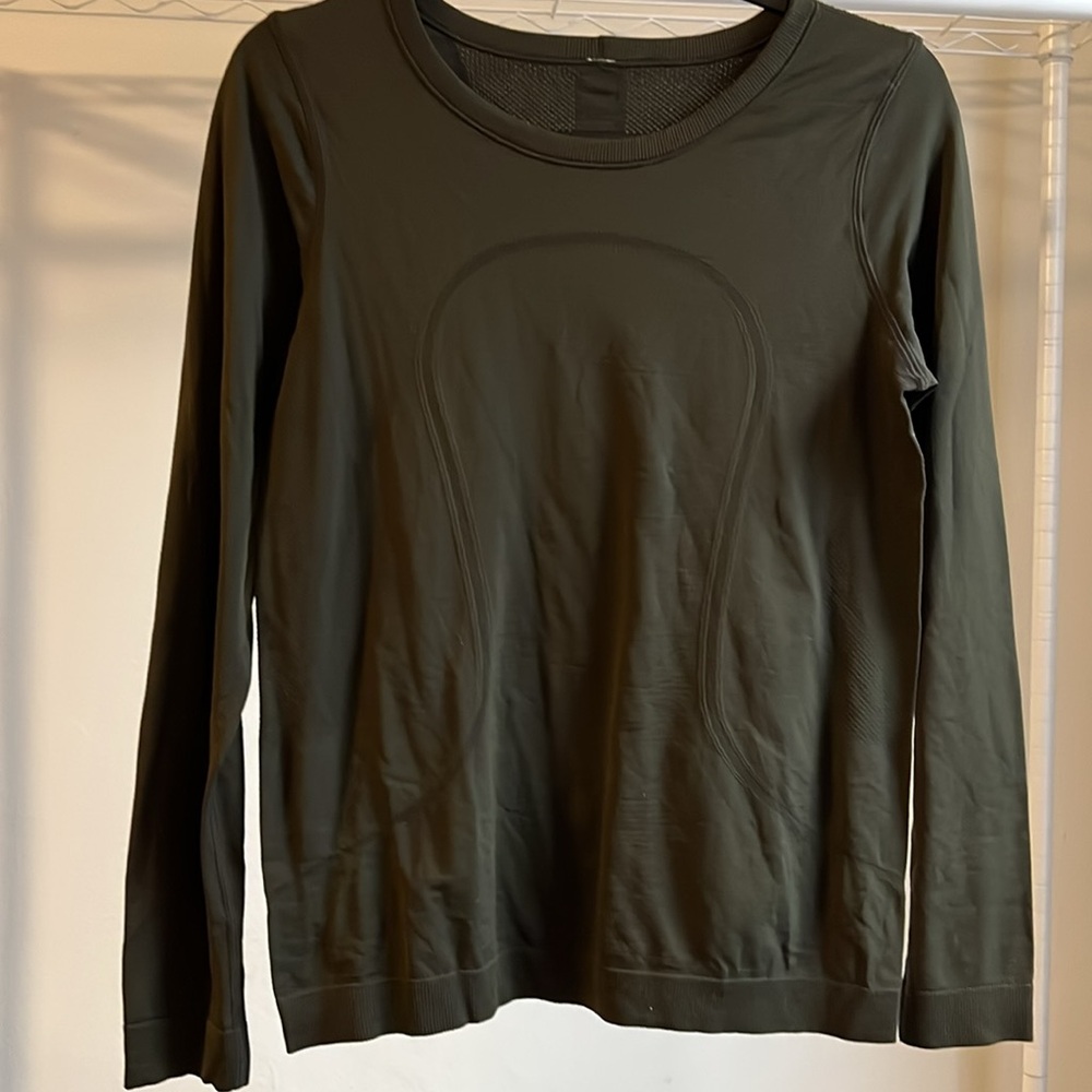 Lululemon Swiftly Olive green long sleeve top